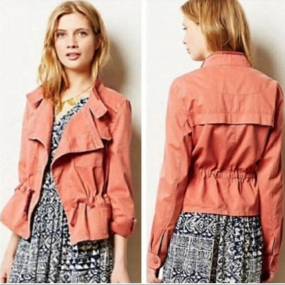Anthropologie Hei Hei Anorak Salmon Drawstring Jacket - Picture 1 of 8